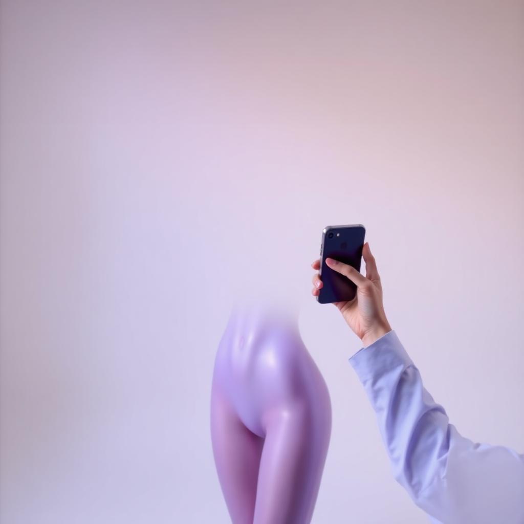 Person scanning their body with a phone